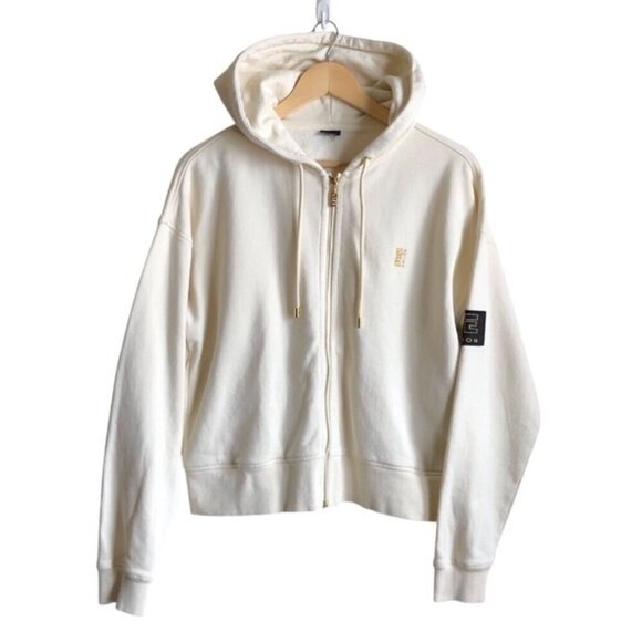 P.E Nation Reset Jacket Zip-Up Hoodie Cream Athleisure Sweatshirt - Picture 2 of 11